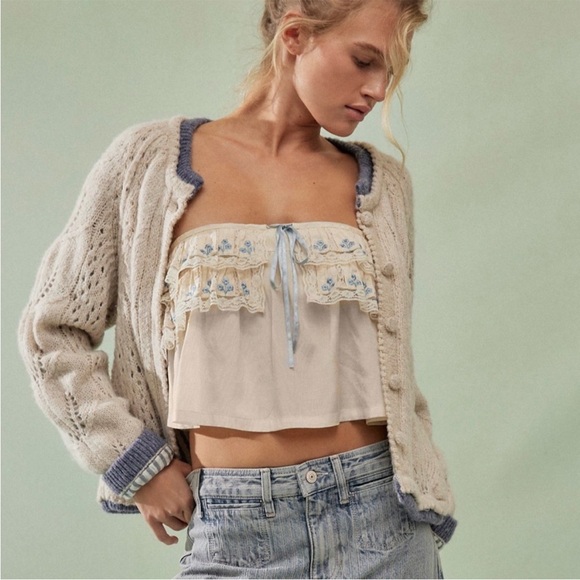 Free People Thalia Embroidered Tube Top (size L and XL) - Picture 2 of 14